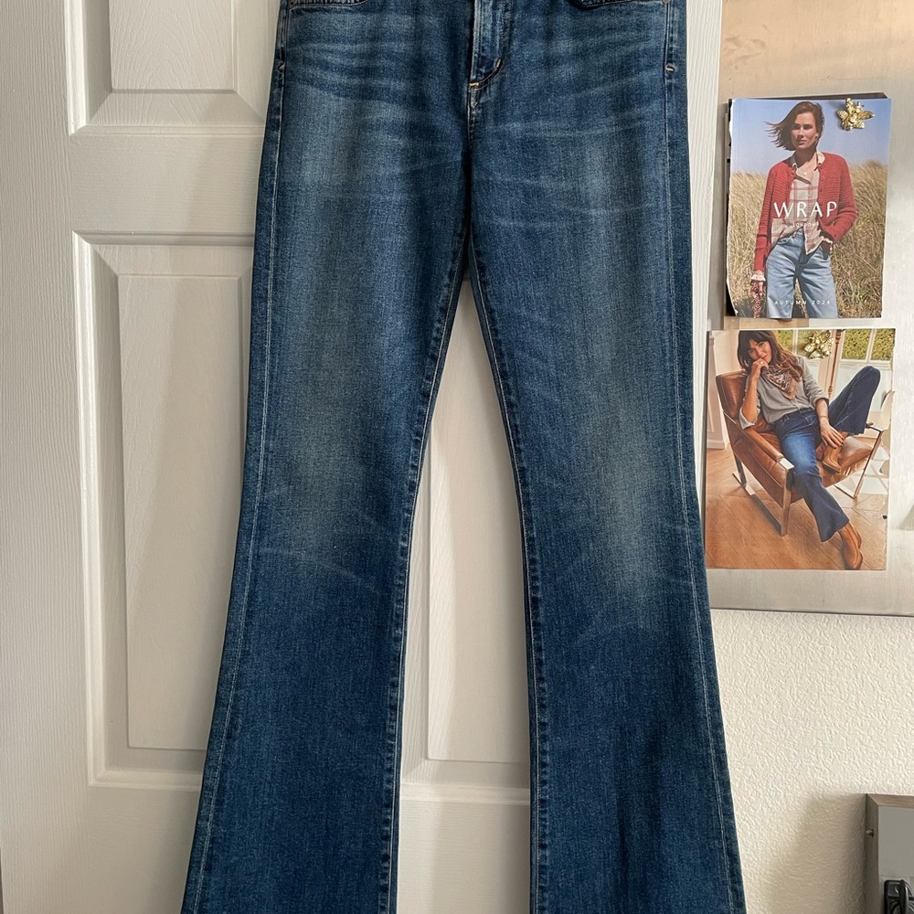 Citizens Of Humanity Blue Flare Wide Leg Jeans